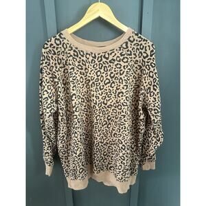 Torrid Women’s Pullover Crewneck - Brown Cheetah Print. Size 0. Black And brown